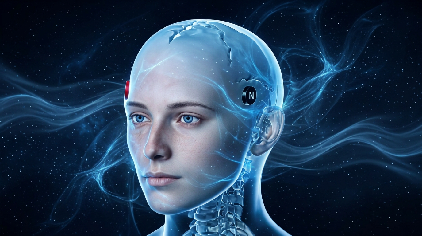 Biomagnetic pair therapy placement on the head for sleep and nervous system balance